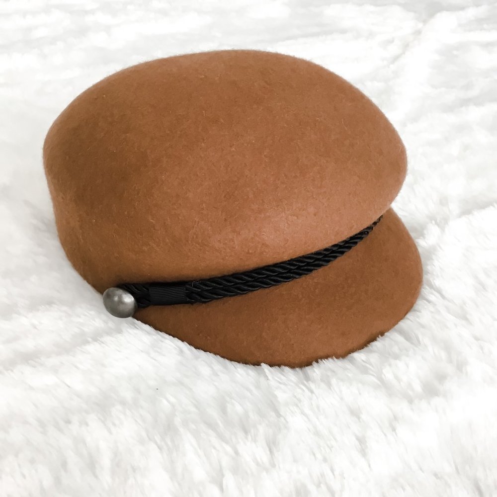 Brown Wool Fisherman's Hat W/ Rope Detail